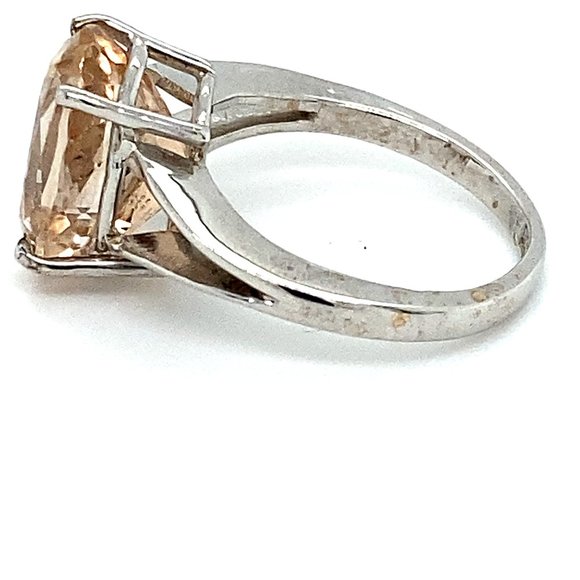 Imperial Topaz 6.65ct Solid 18K White Gold Ring - Picture 5 of 6